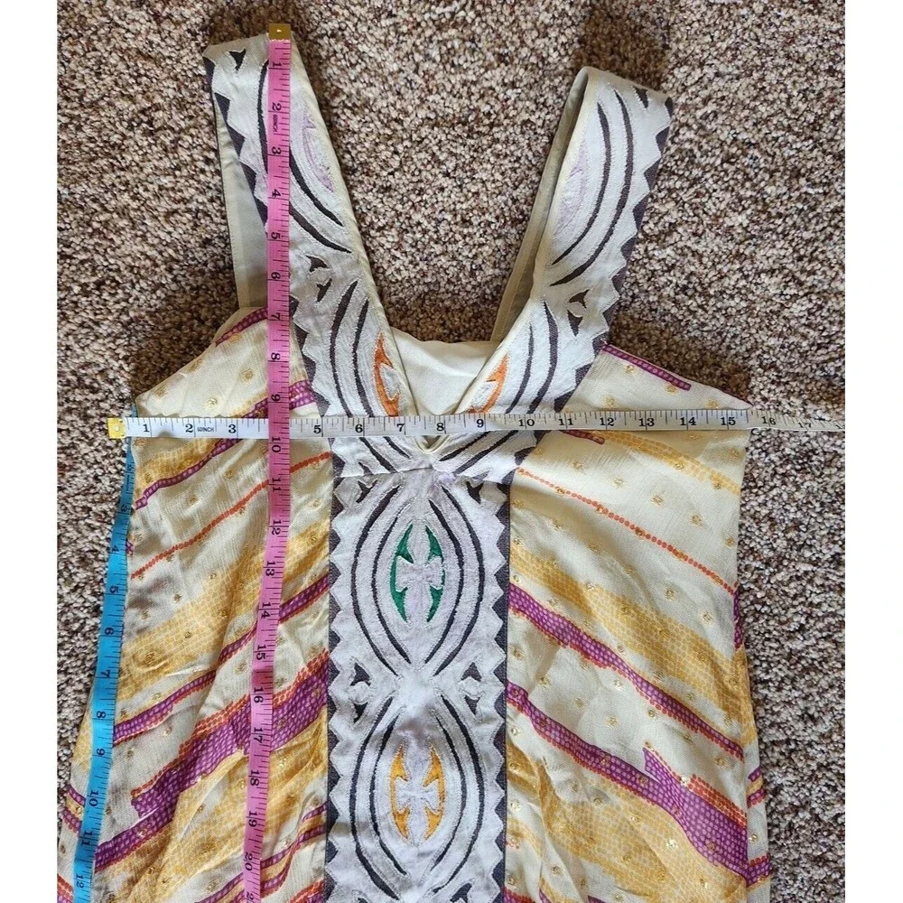 A Common Thread Rozae Nichols Mini Dress Small Multi-Color Boho Asymmetrical - Picture 6 of 7